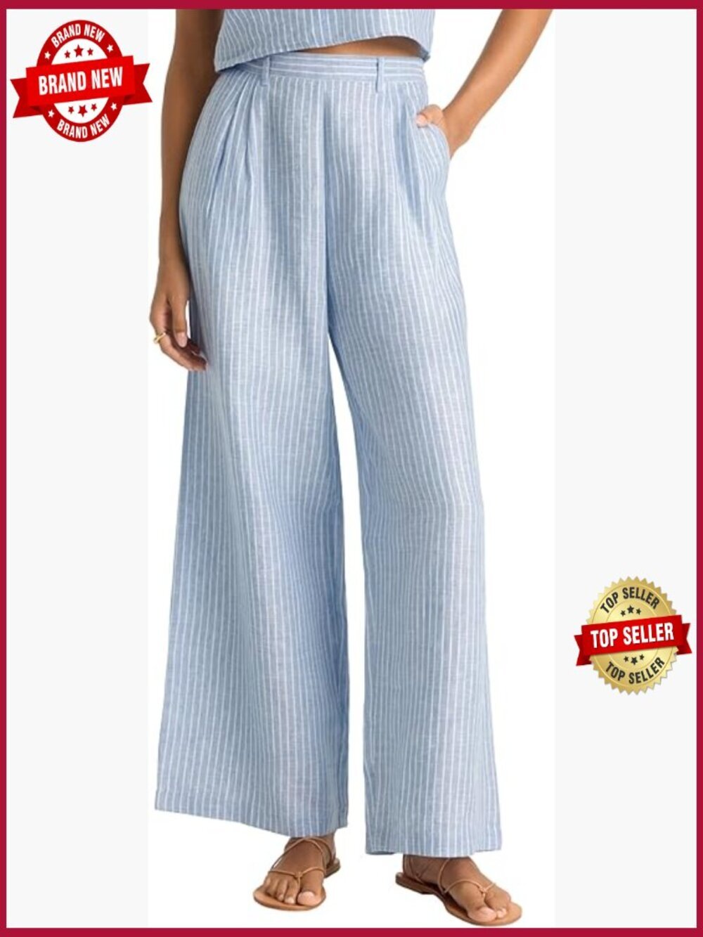 Linen The Getaway Pant Swimsuit Cover Up Mid Rise Loose Fit Sleeveless
